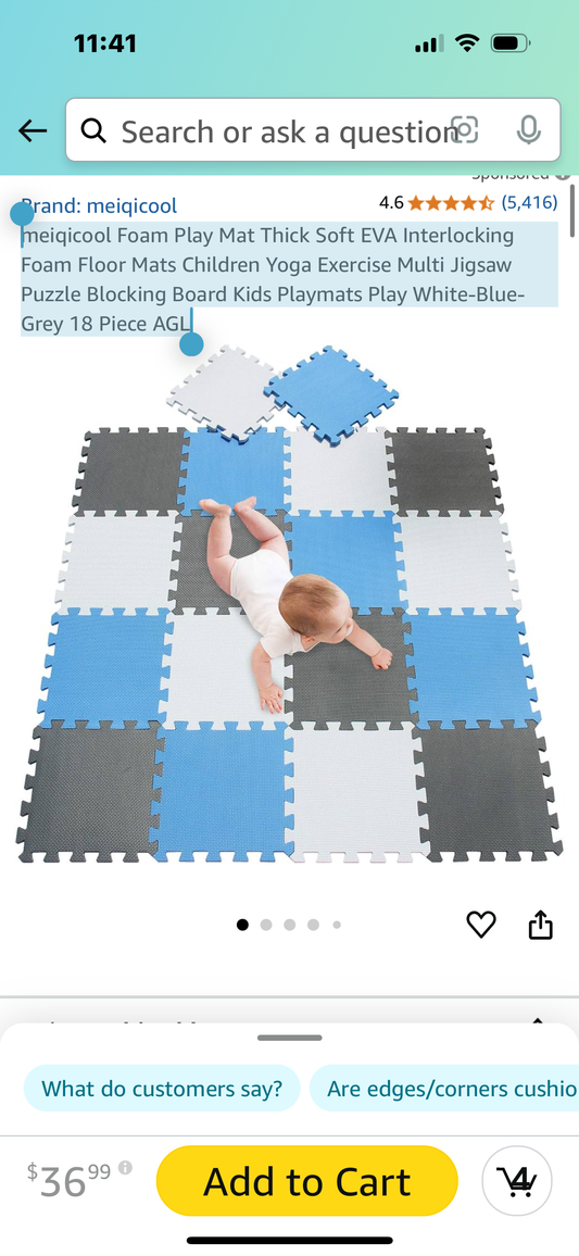 New - Foam Play Mat Thick Soft EVA