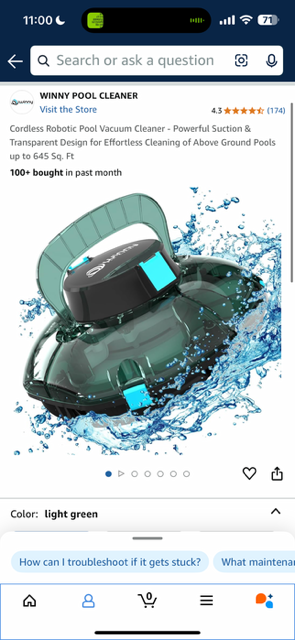 New - Cordless Robotic Pool Vacuum Cleaner