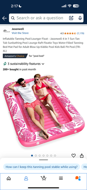 New - Large Inflatable Pool Lounger
